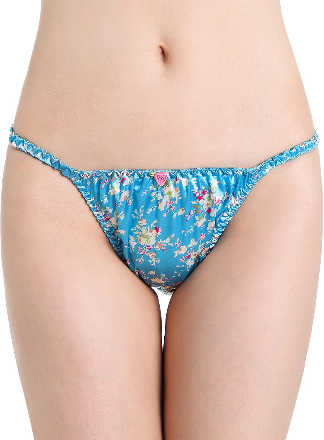 Price:$16.99    Satini Women's Satin Floral Bikini Briefs Panties  Clothing