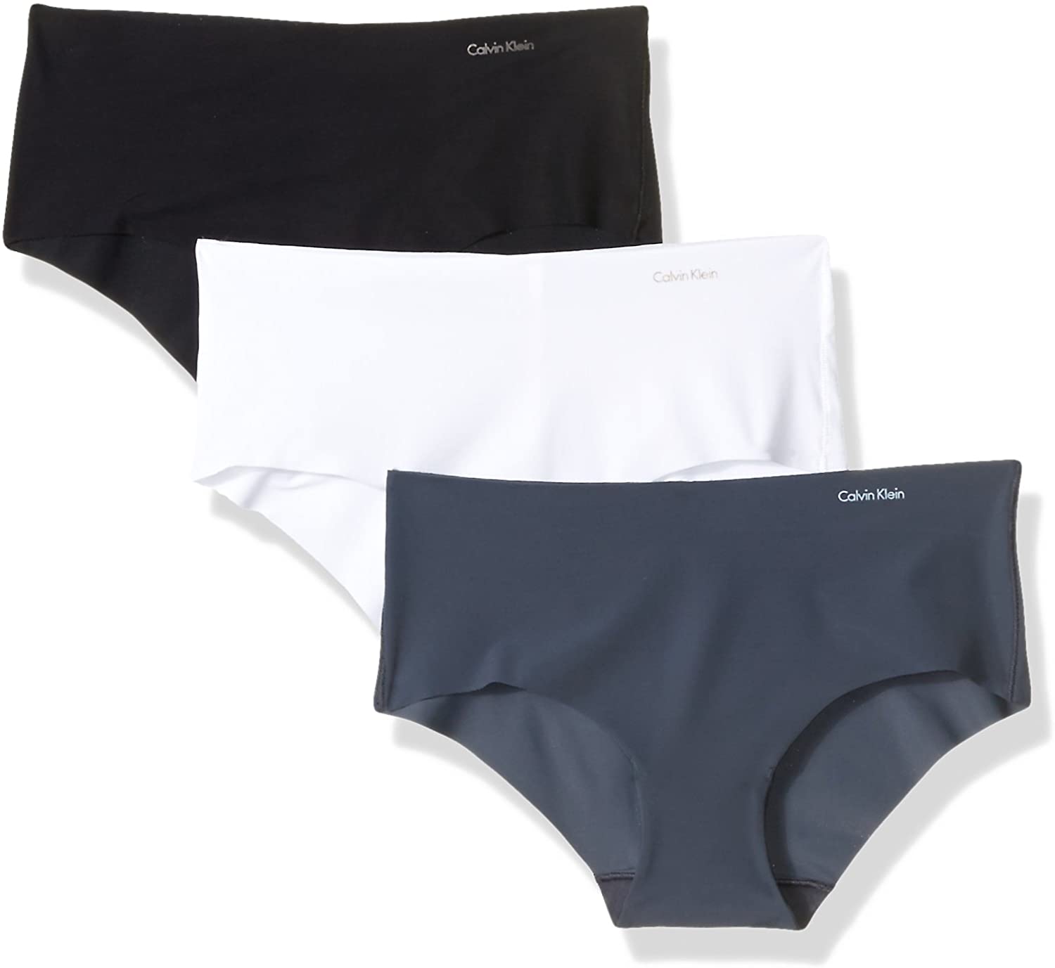 Price:$33.00 Calvin Klein Women's 3 Pack Invisibles Hipster Panty, Black/White/Speakeasy, Medium at Amazon Women’s Clothing store