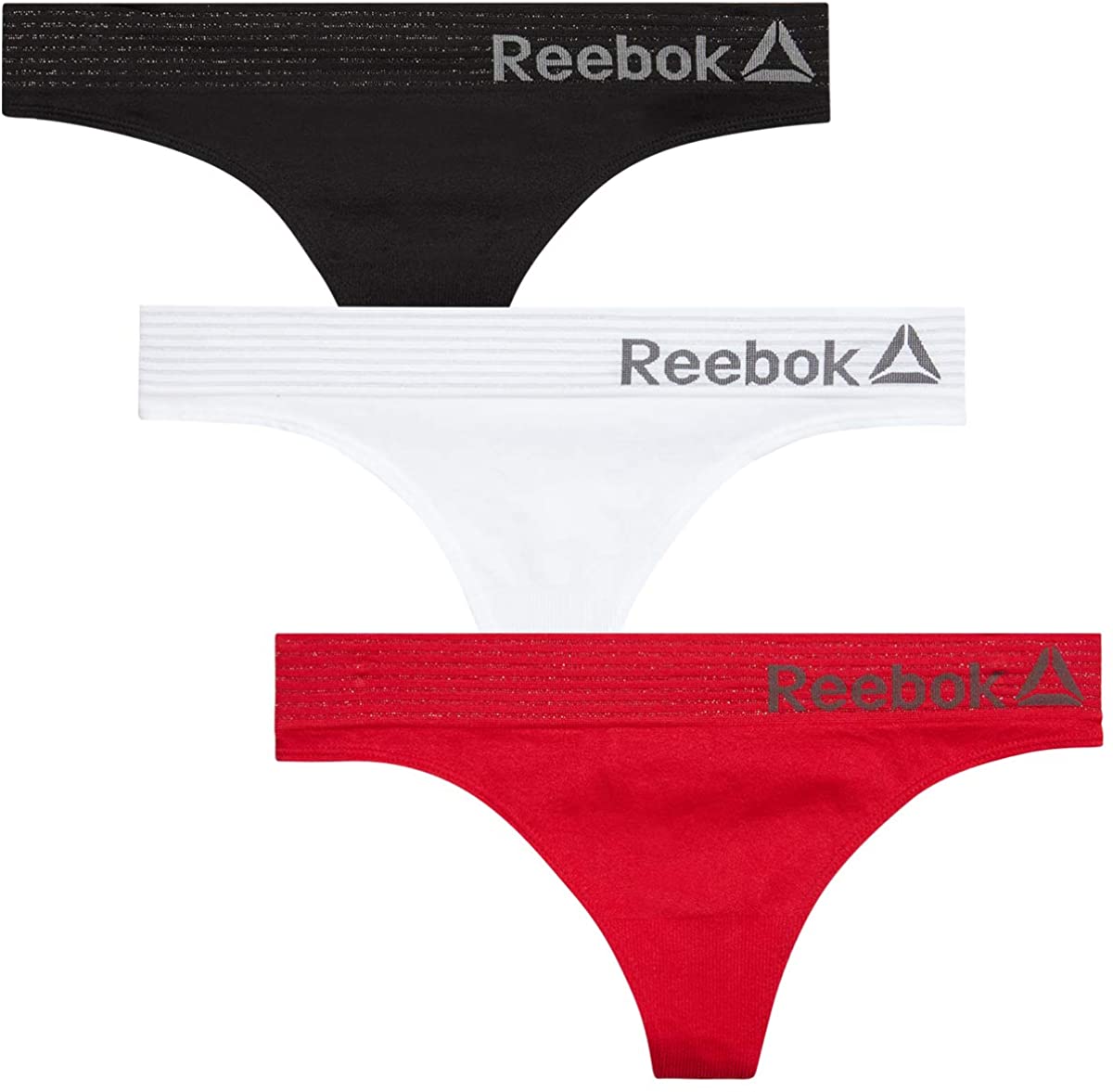 Price:$12.99    Reebok Women's Nylon/Spandex Seamless Thong Underwear (3 Pack)  Clothing