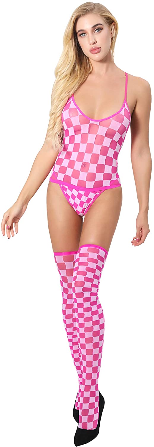 Price:$15.99    Lidogirl Women Teddy Lingerie Mini Bodysuit One Piece Babydoll Pink  Clothing
