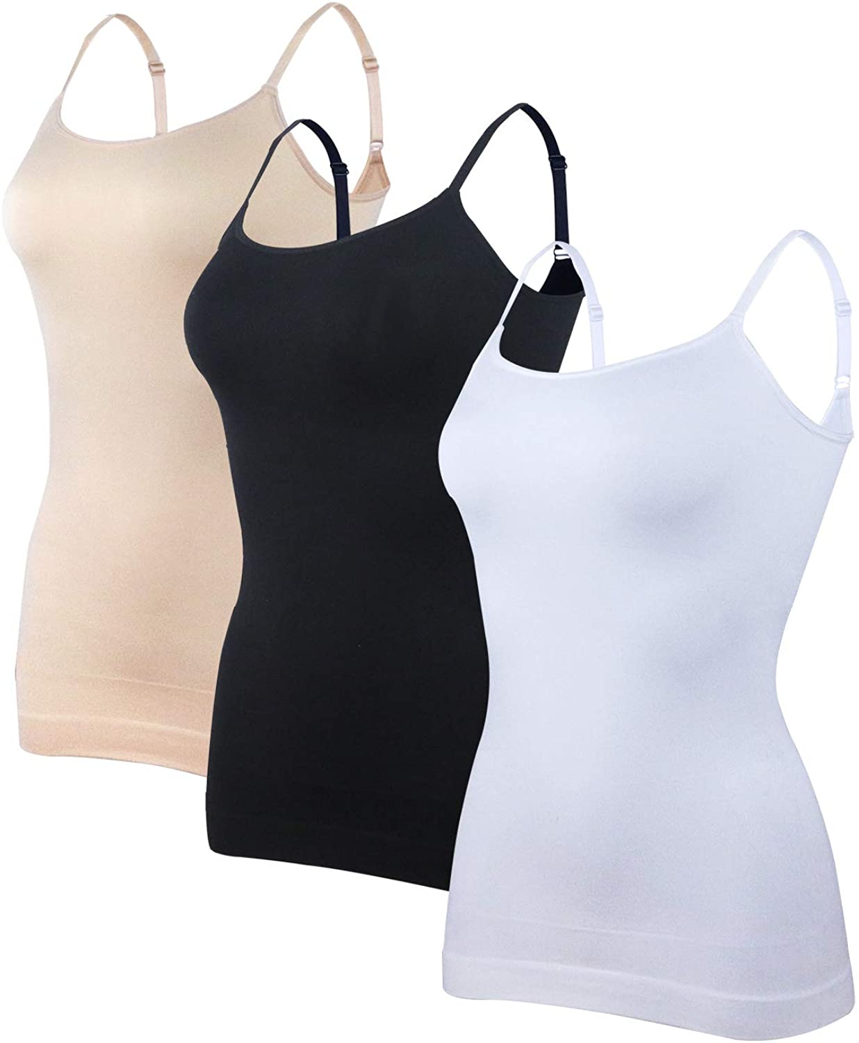 Price:$10.99 BANG BANG Seamless Compression Cami Tops with Adjustable Straps, 1-3 Pack at Amazon Women’s Clothing store