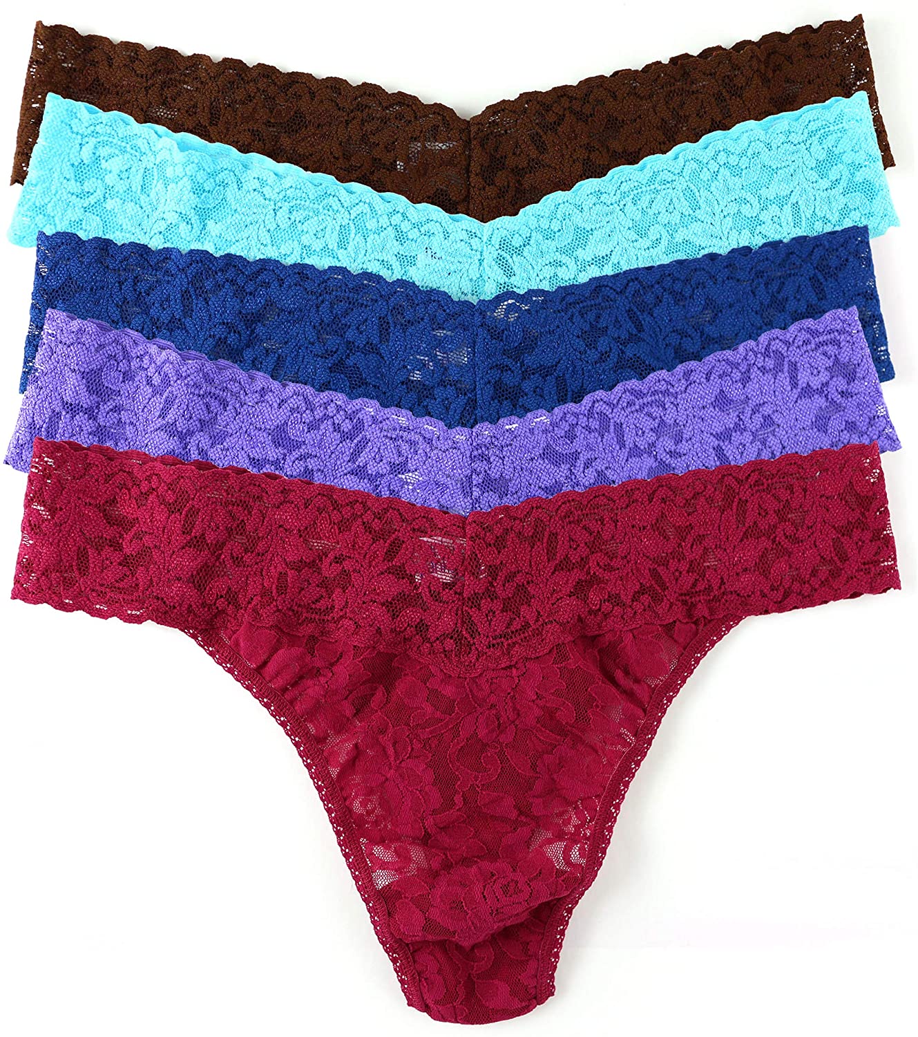 Price:$98.00    hanky panky Signature Lace Original Rise Thong 5-Pack Highbridge One Size  Clothing