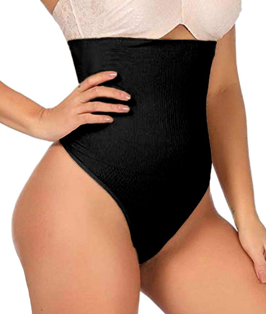 Price:$29.99 ShaperQueen 102 Thong Shaper - Womens Waist Cincher Trainer High-Waisted Girdle Faja Body Tummy Control Panty Shapewear at Amazon Women’s Clothing store