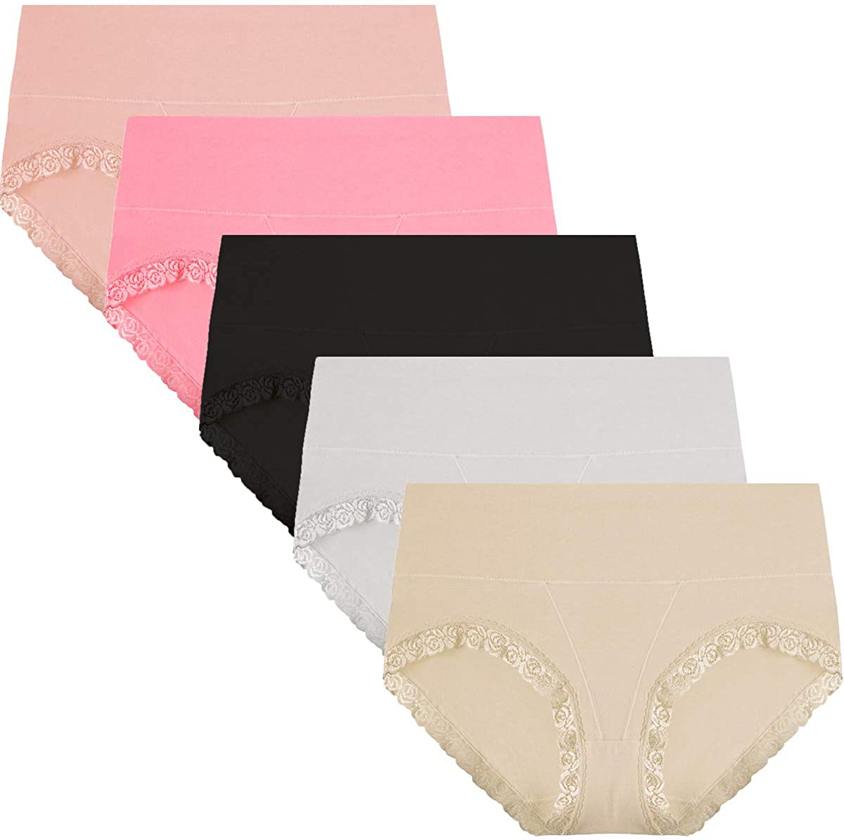 Price:$19.99 YaShaer Women Cotton Underwear High Waist Briefs Ladies Panties Lace Full Coverage Underpants for Women Multipack at Amazon Women’s Clothing store