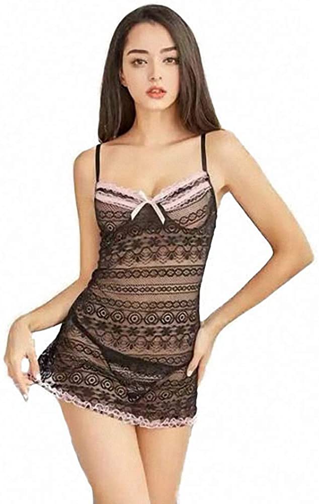 Price:$16.99 Vivid Love Women Chemises Lingerie Sexy Nightie Babydoll Sleepwear Strappy Lace Dress (Large, Black) at Amazon Women’s Clothing store