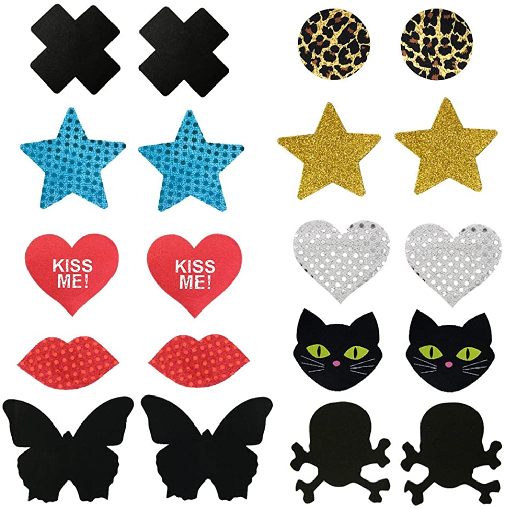 Price:$6.39 JESWELL Nipple Covers Disposable Pasties Breast Petals for Women Lingerie (Colletion-B 10 Pairs) at Amazon Women’s Clothing store