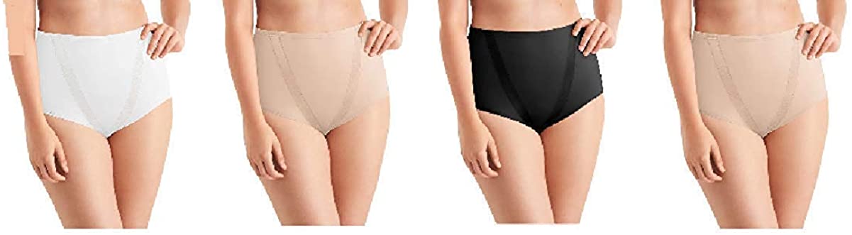 Price:$23.99 Maidenform Tummy Toning Shaping Briefs, All Over, White/Latte/Black, Size Large at Amazon Women’s Clothing store