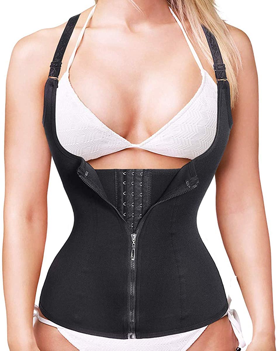 Price:$23.99 Sweat Sports Workout Waist Trainer Corset Neoprene Trimmer Girdle Belt Cincher Slimming Vest Hourglass Body Shaper at Amazon Women’s Clothing store