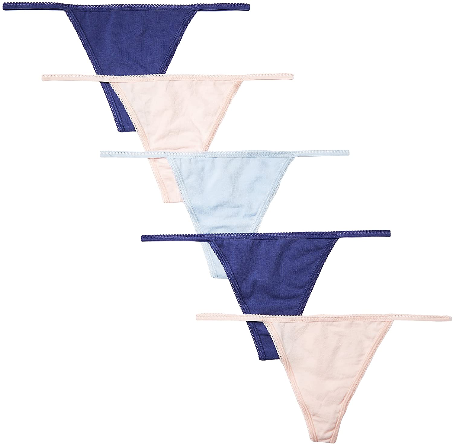 Price:$14.99    Amazon Brand - Iris & Lilly Women's Cotton Thong Panty, 5-Pack  Clothing