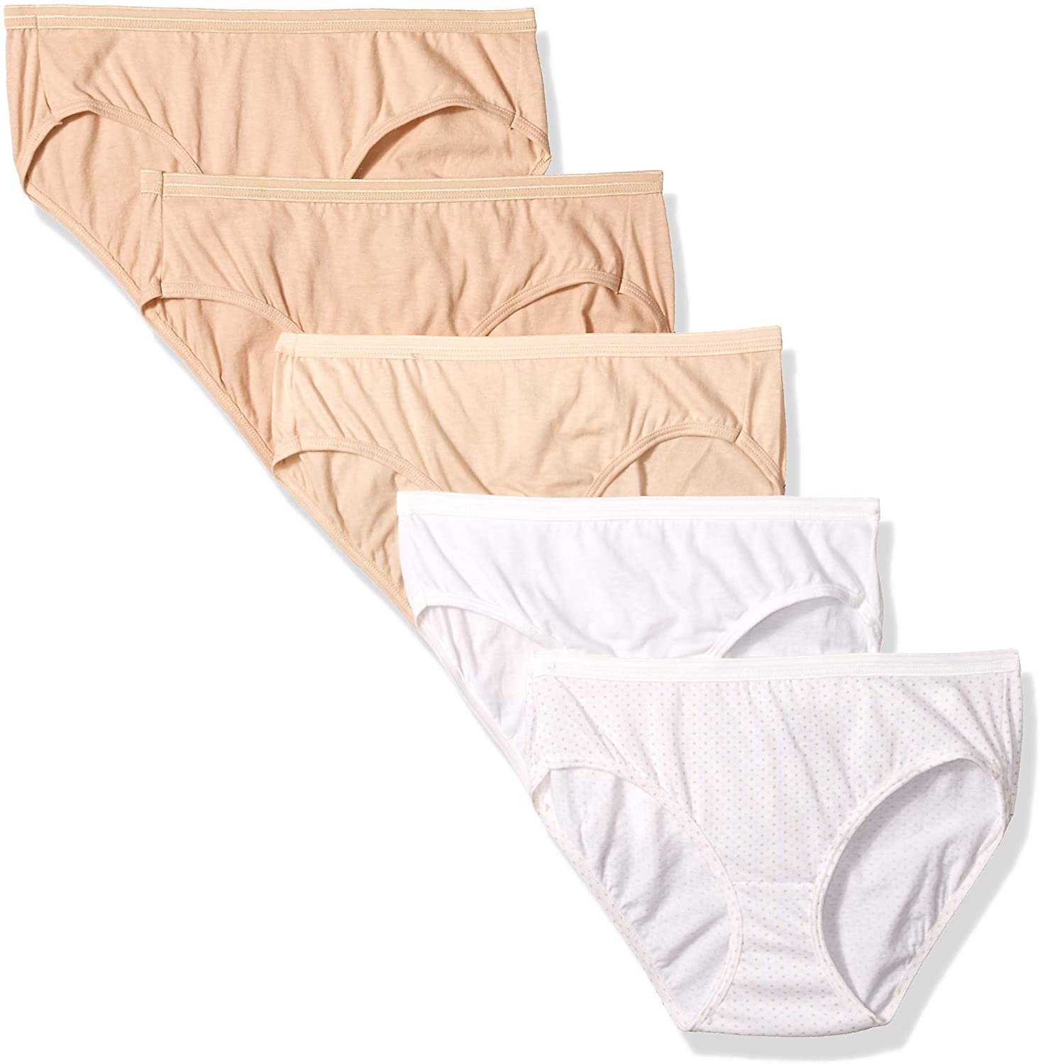 Price:$11.90 Hanes Women's Comfort Cotton Hipster Panties 5-Pack at Amazon Women’s Clothing store