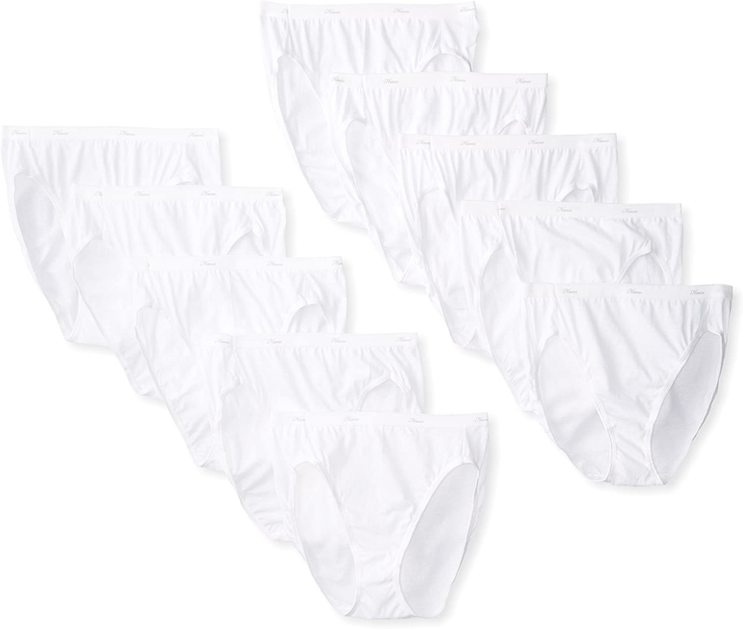 Price:$6.65 Hanes Women's Cotton Hi Cut Panty Multipack at Amazon Women’s Clothing store