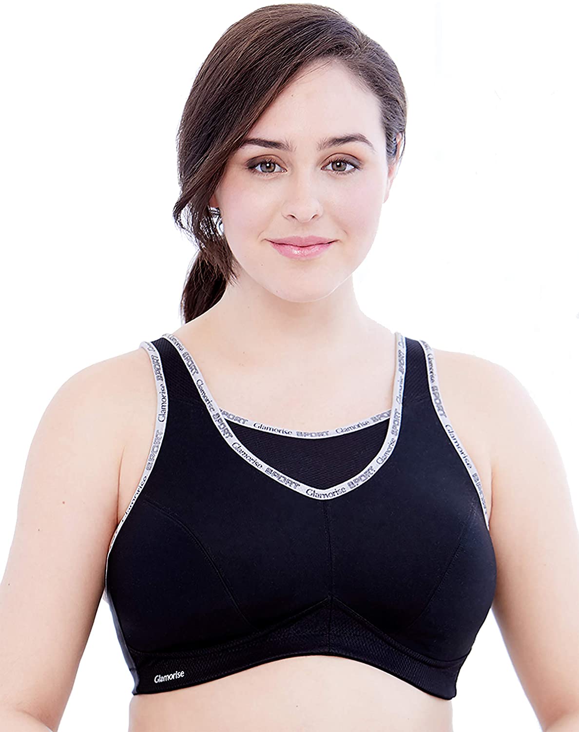 Price:$22.00 Glamorise Women's Full Figure No Bounce Plus Size Camisole Wirefree Back Close Sports Bra #1066 at Amazon Women’s Clothing store  Sports Bras