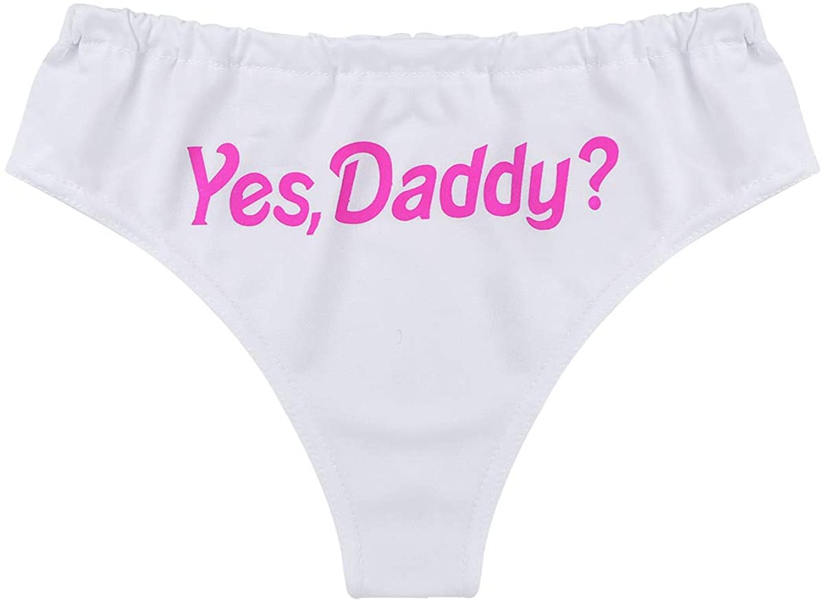 Price:$5.95 FEESHOW Sexy Briefs for Women Yes Daddy Cute Print Girl Lingerie Ladies Underwear Panties at Amazon Women’s Clothing store
