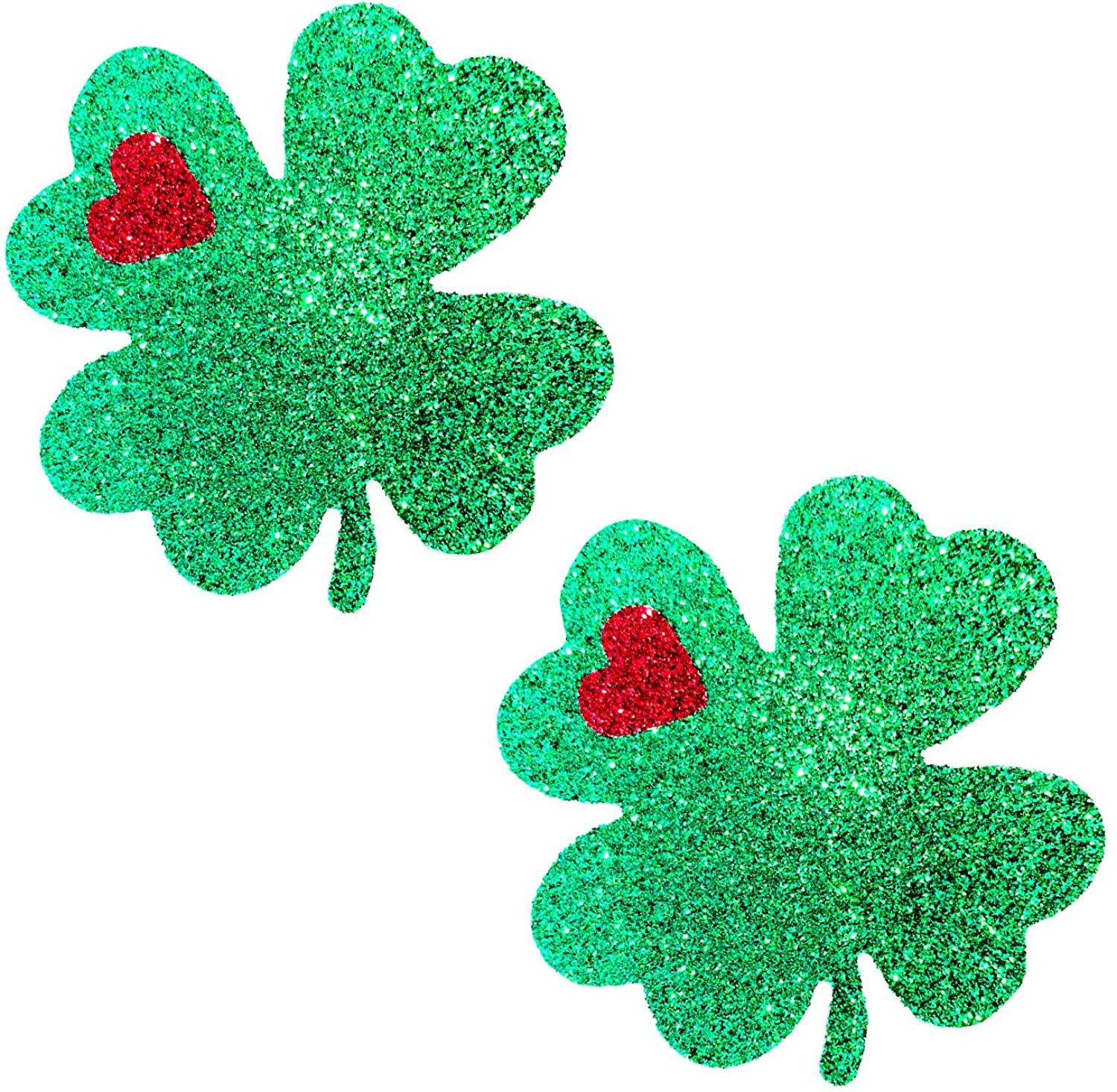 Price:$9.99 Neva Nude Kiss Me I'm Irish Green Glitter Nipztix Pasties Nipple Covers for Festivals, Raves, Parties, Lingerie and More, Medical Grade Adhesive, Waterproof and Sweatproof, Made in USA at Amazon Women’s Clothing store