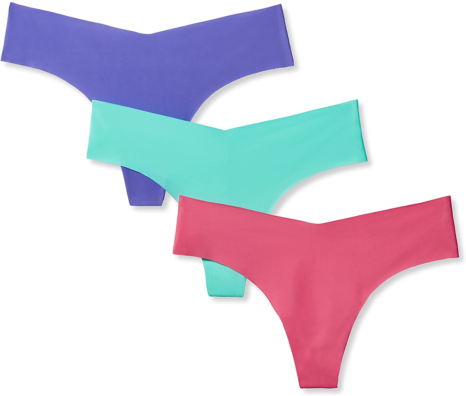 Price:$12.26    Amazon Brand - Mae Women's No Show Infinity Edge Thong Underwear, 3-Pack  Clothing