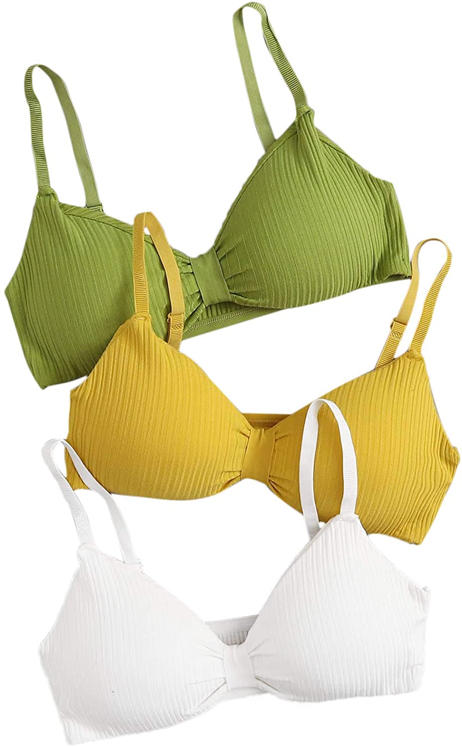 Price:$14.99 MakeMeChic Women's 3 Pack Solid Adjustable Strap Bra Casual Lingerie Set at Amazon Women’s Clothing store
