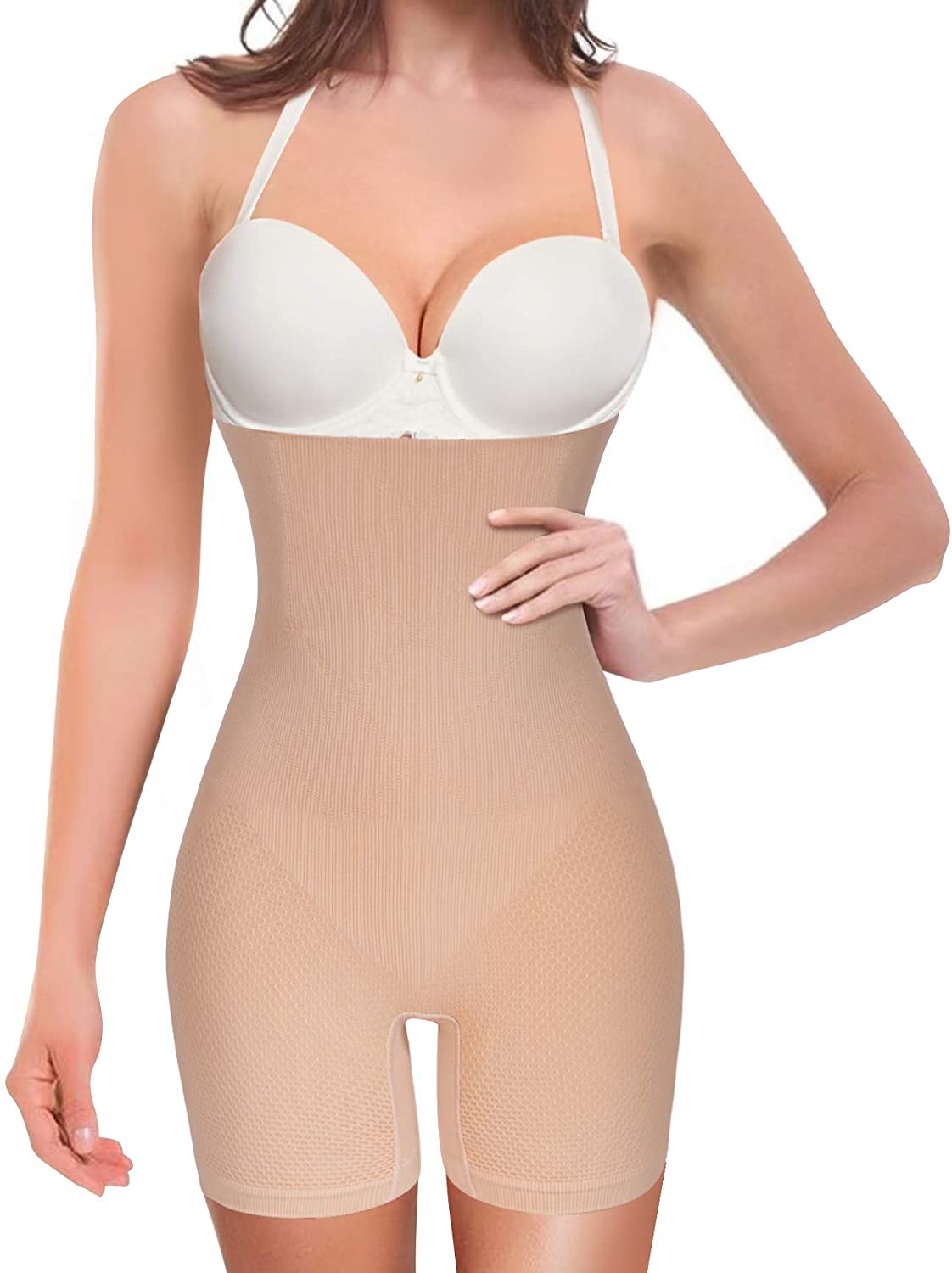 Price:$19.99 Nebility Women Waist Trainer Shapewear Tummy Control Body Shaper Shorts Hi-Waist Butt Lifter Thigh Slimmer at Amazon Women’s Clothing store