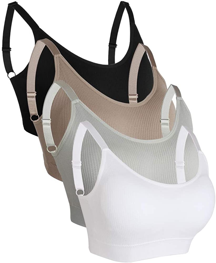 Price:$8.99 Hicdaw 4Pcs Mini Camisole Bra Comfort Bras for Women and Girls Black at Amazon Women’s Clothing store