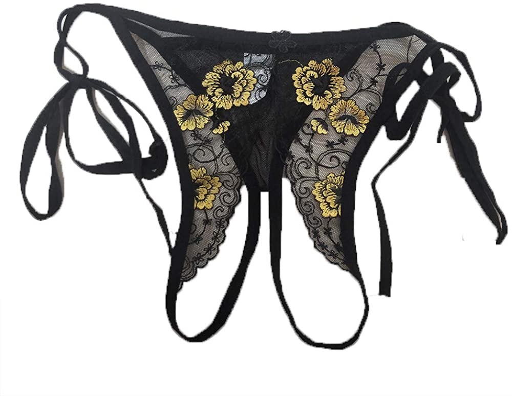 Price:$8.99 Ladies Transparent Open Cut Embroidery can Adjust Women's Underwear Black at Amazon Women’s Clothing store