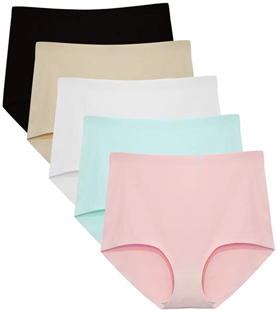 Price:$16.99 No Show High Waist Briefs Underwear for Women Seamless Panties Multi Pack at Amazon Women’s Clothing store