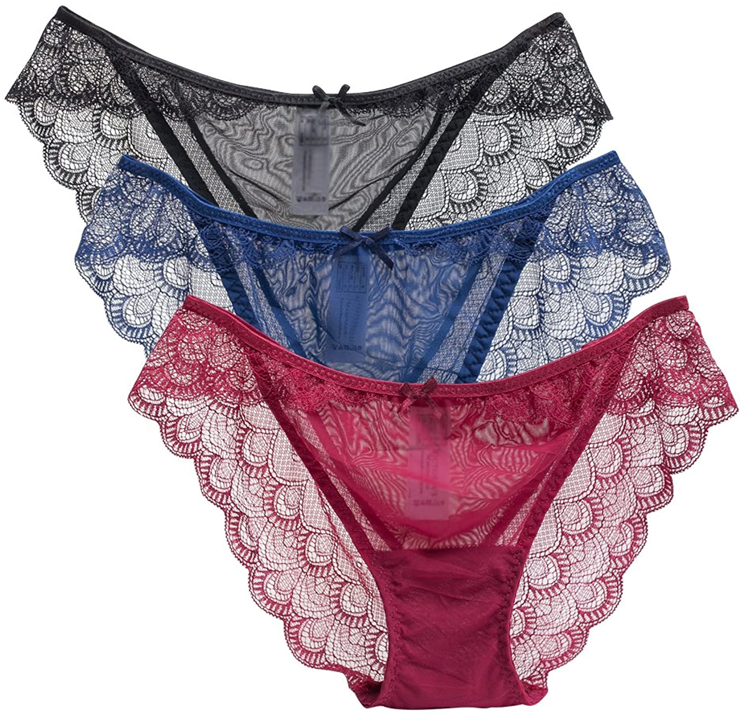 Price:$9.99 CozyWow Womens Sexy Lace Back Underwear Briefs Lingerie Panties (M, 3Colors) at Amazon Women’s Clothing store