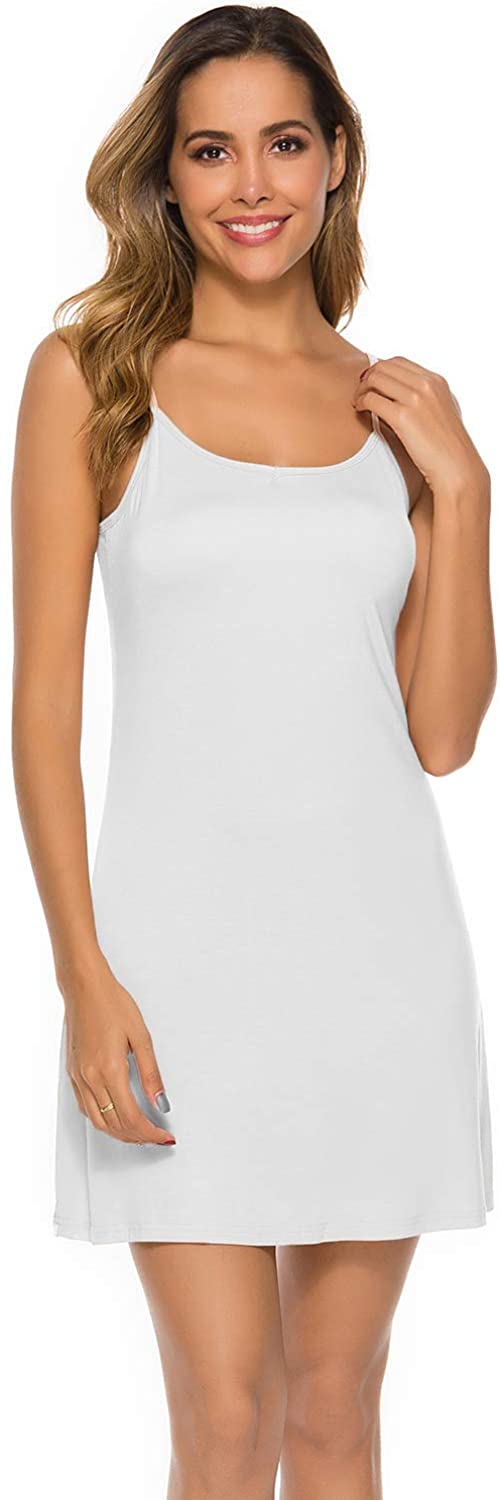 Price:$12.88 EISHOPEER Women's Full Slips Dress Adjustable Spaghetti Strap Cami Under Dress at Amazon Women’s Clothing store