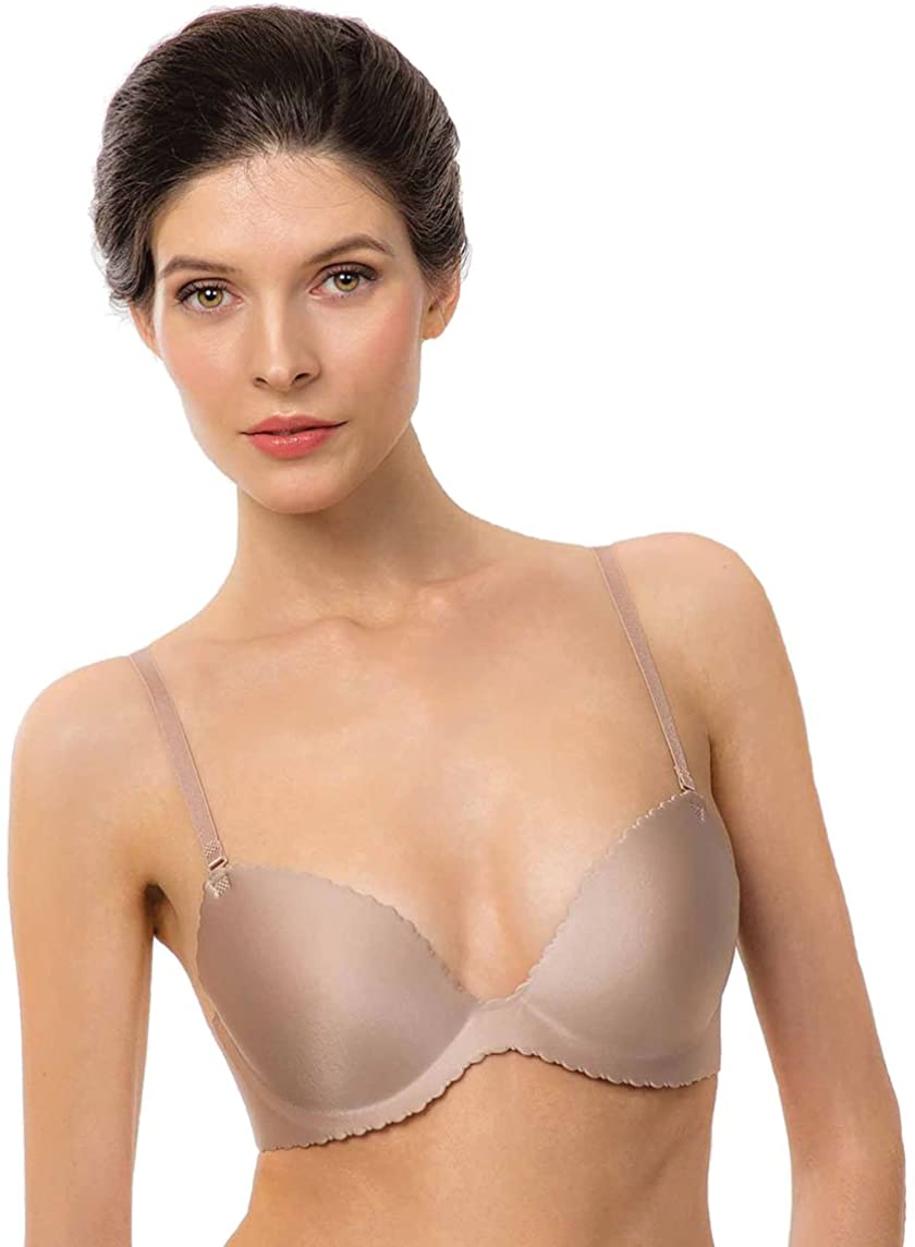 Price:$22.00 Rosme Lingerie Seamless Deep Plunge Push Up Bra at Amazon Women’s Clothing store