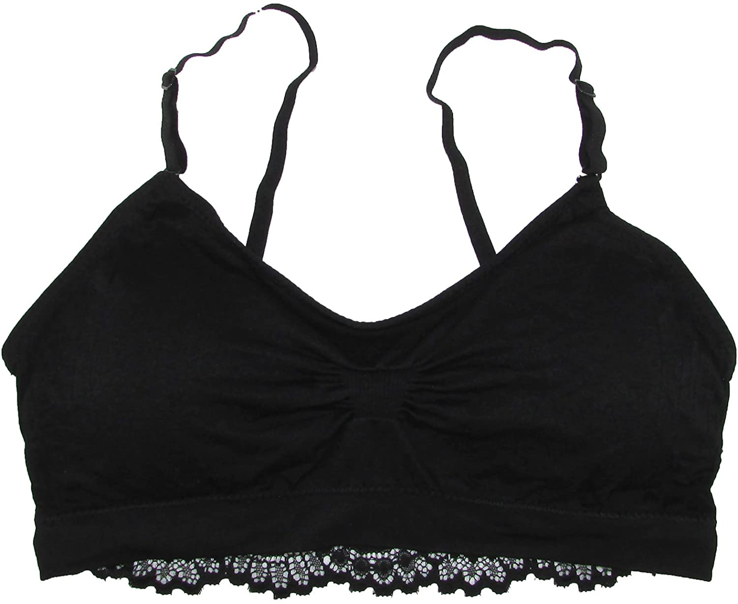 Price:$15.40 Coobie Seamless Lace Back Scoopneck Bra, (Black, One Size at Amazon Women’s Clothing store