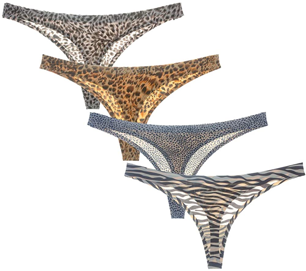 Price:$14.49    Women ‘s Thongs Sexy Lady Thongs Sport Thongs 4 pcs Pack Thongs G-Strings Leopard Grain Animal Totem Thongs Sexy Underwear  Clothing
