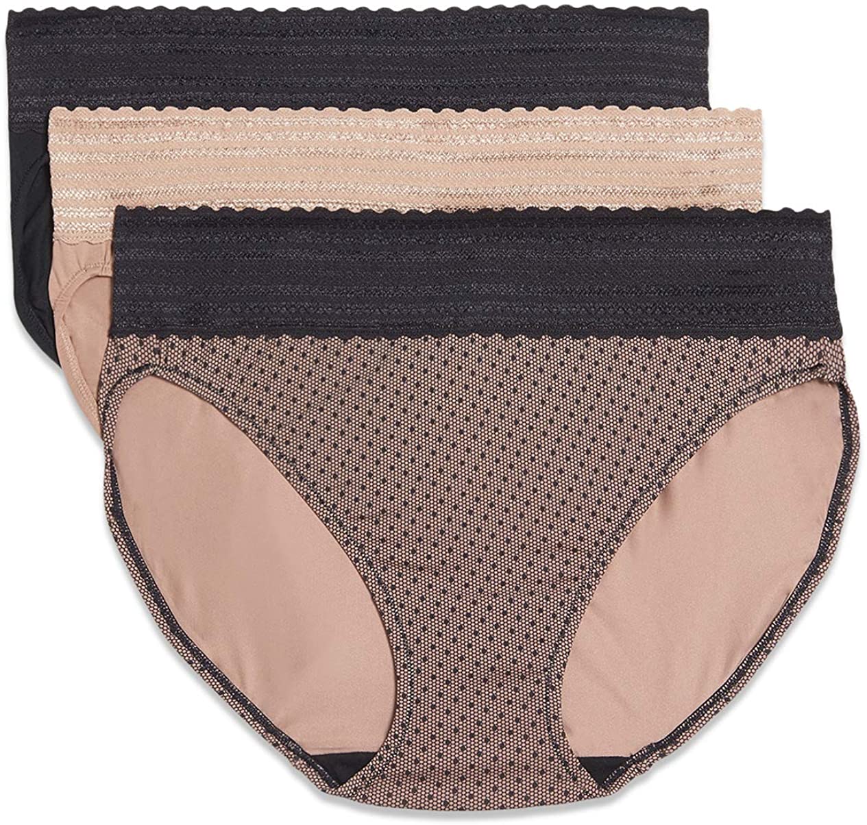 Price:$11.96 Warner's Women's Blissful Benefits No Muffin Top Micro Hi-Cut Panties with Lace Multipack at Amazon Women’s Clothing store