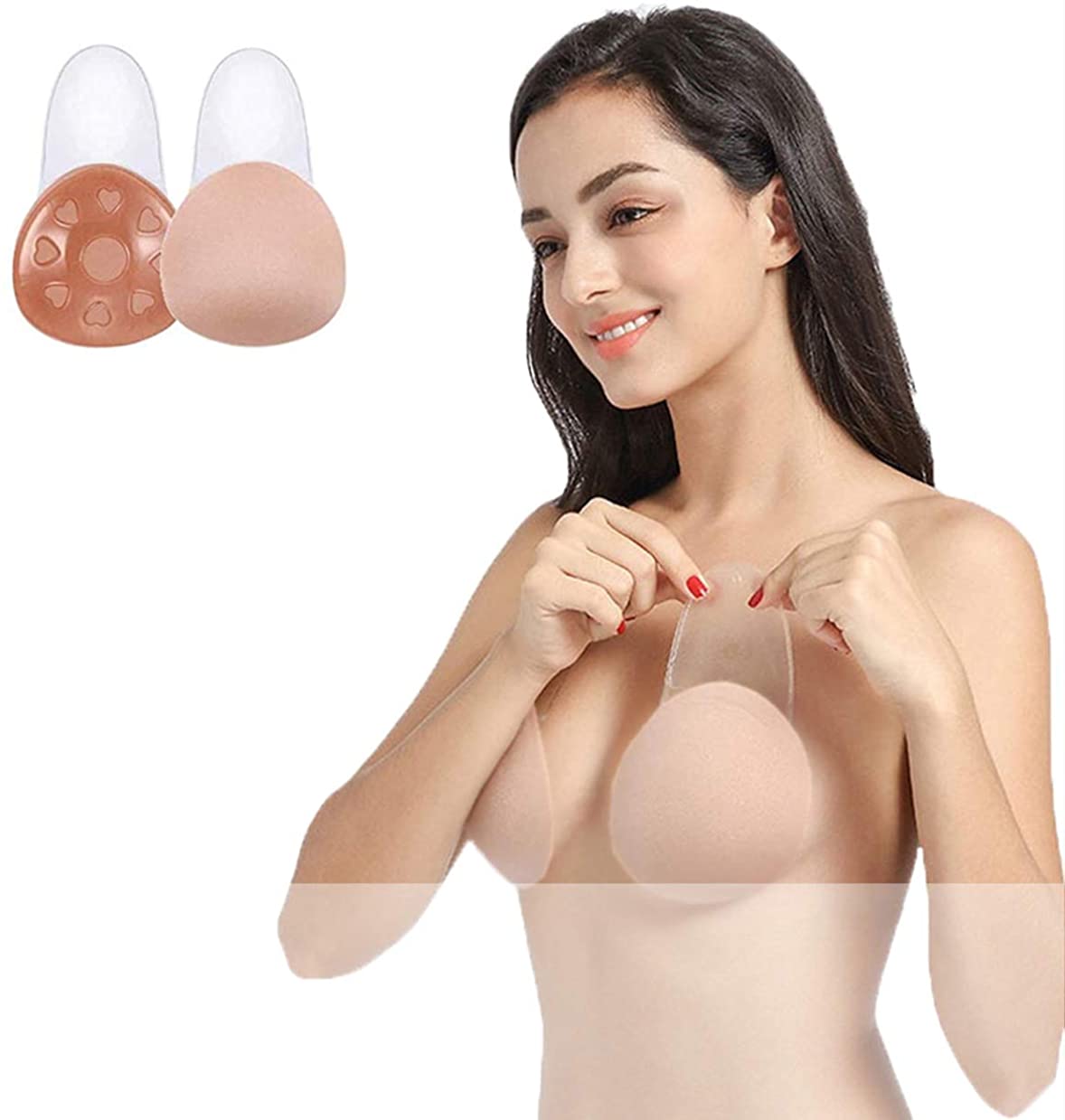 Price:$12.99 AVERYN Adhesive Bra, Invisible Strapless Bra Push Up Backless Sticky Bra for Women at Amazon Women’s Clothing store