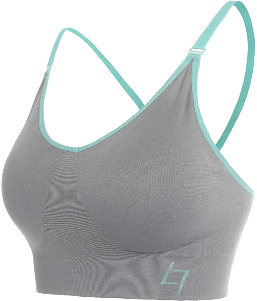 Price:$13.99 FITTIN Cross-Over Sports Bra - Padded Seamless for Yoga Workout at Amazon Women’s Clothing store