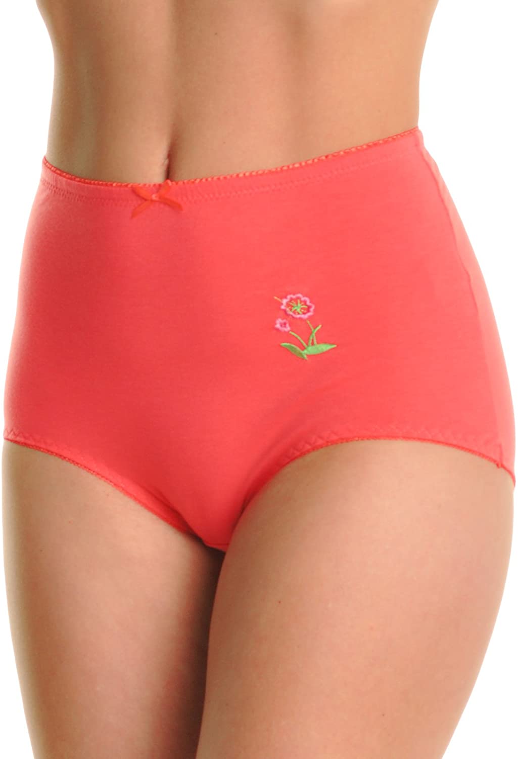Price:$18.49 Angelina Women's Assorted Cotton Blend High Waisted Brief Panties (6-Pack) at Amazon Women’s Clothing store