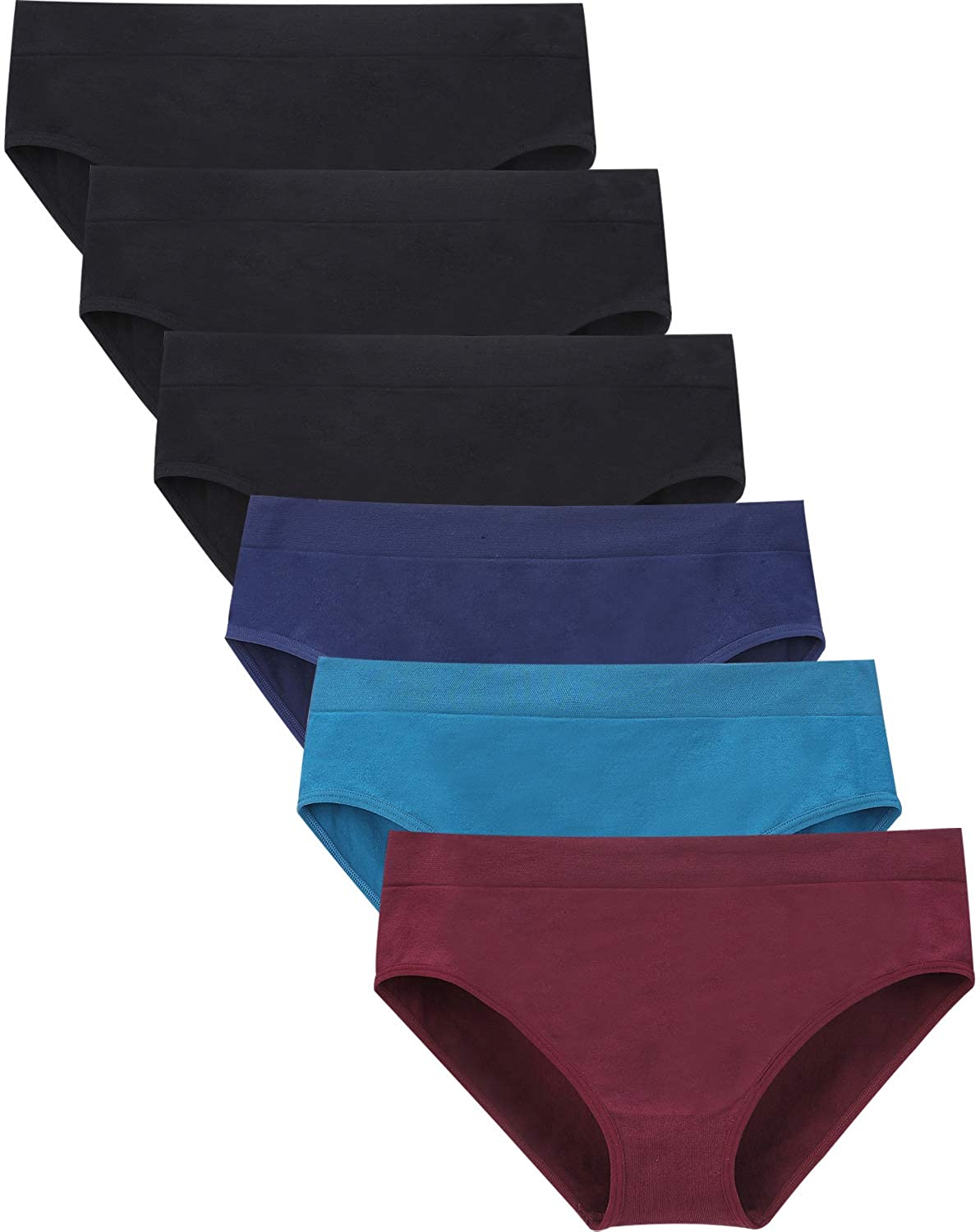 Price:$8.49 Areke Womens Bikini Panties Seamless Underwear, Soft Stretch Cheekini Hipster Briefs 6 Pack at Amazon Women’s Clothing store