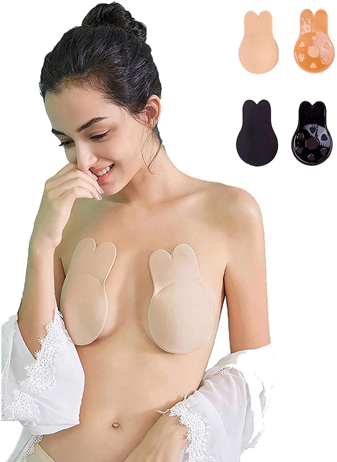 Price:$6.99 Invisible Bra Women Breast Lift Up Invisible Bra Tape Reusable Adhesive Bra Strapless Backless Sticky Bras at Amazon Women’s Clothing store