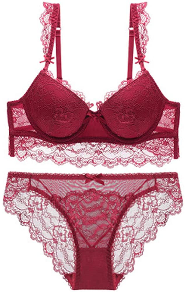Price:$22.99 RedSwan Women's Push Up Sexy Bras Set Transparent Lingerie Lace Underwear Set at Amazon Women’s Clothing store