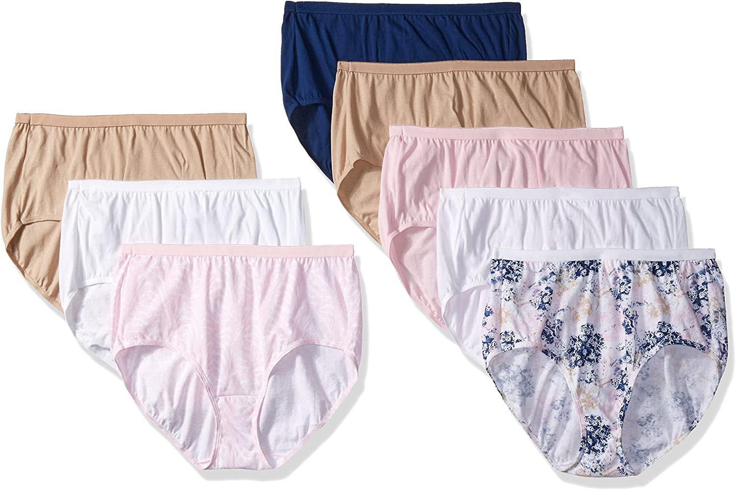 Price:$19.96 JUST MY SIZE Women's Plus Size 8-Pack Cotton Brief Panty at Amazon Women’s Clothing store