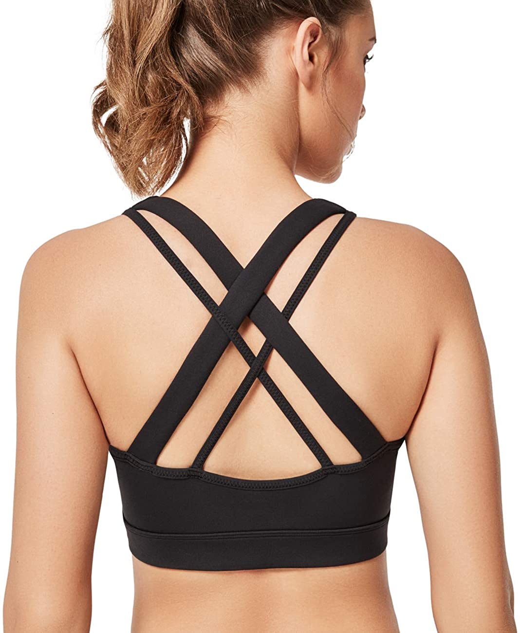 Price:$22.99 Yvette Strappy Sports Bra Women - Wirefree Workout Yoga Comfortable Bra at Amazon Women’s Clothing store