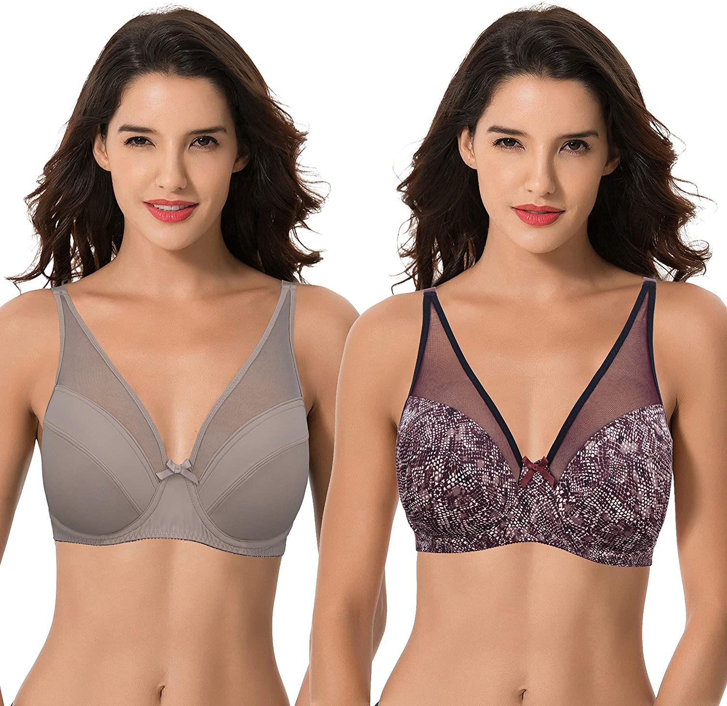 Price:$27.99 Curve Muse Women's Plus Size Minimizer Unlined Underwire Full Coverage Bra at Amazon Women’s Clothing store