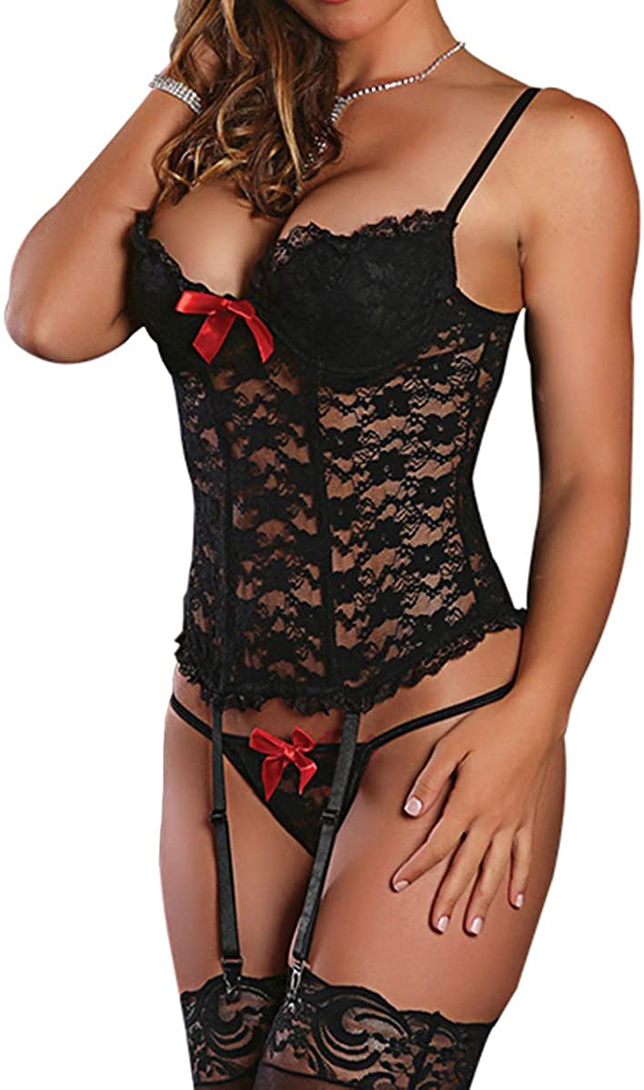 Price:$13.99 Hwnovdy Women Lingerie Sexy Lace Bodysuit Teddy Nightwear Chemise with Garter Belts Lace Babydoll Sleepwear (S1, XXL) at Amazon Women’s Clothing store