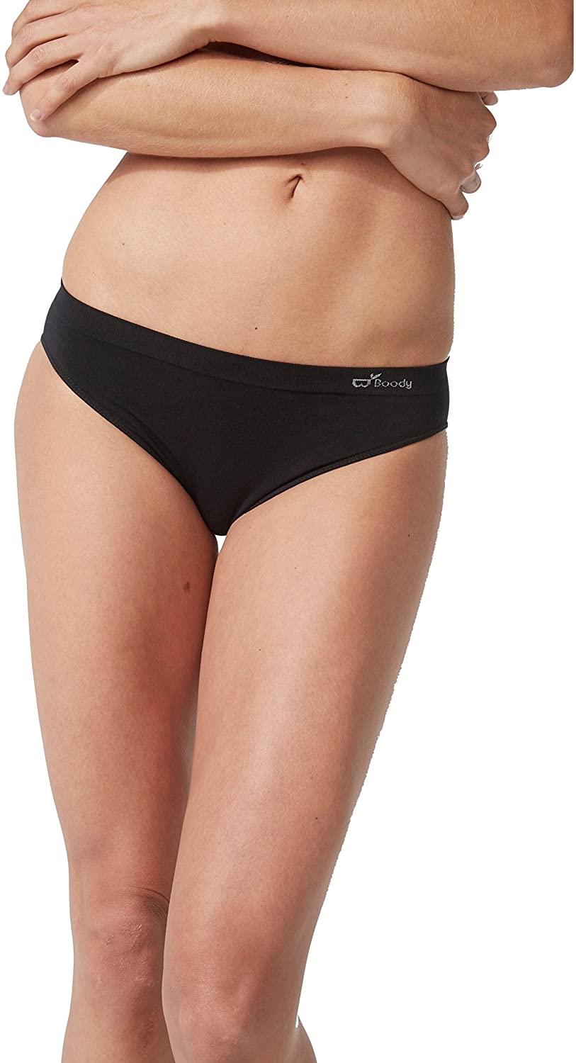 Price:$11.87 Boody Body EcoWear Women's Classic Bikini - Bamboo Viscose - Sporty Cooling Underwear at Amazon Women’s Clothing store