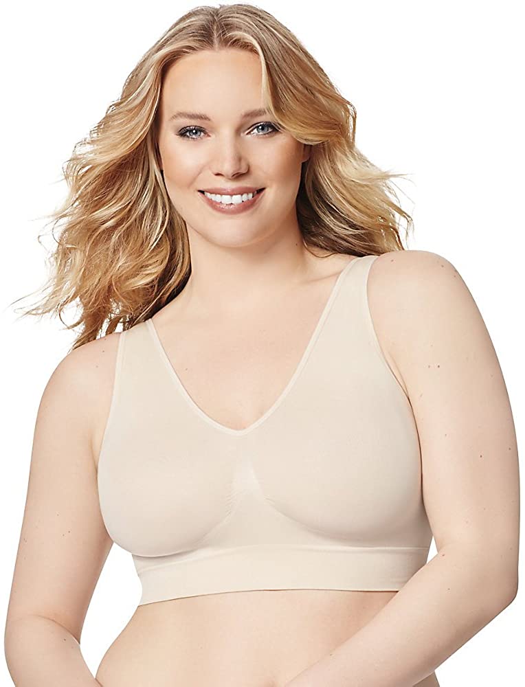 Price:$14.99 Just My Size Pure Comfort Seamless Wirefree Bra with Moisture Control_Nude_6X at Amazon Women’s Clothing store