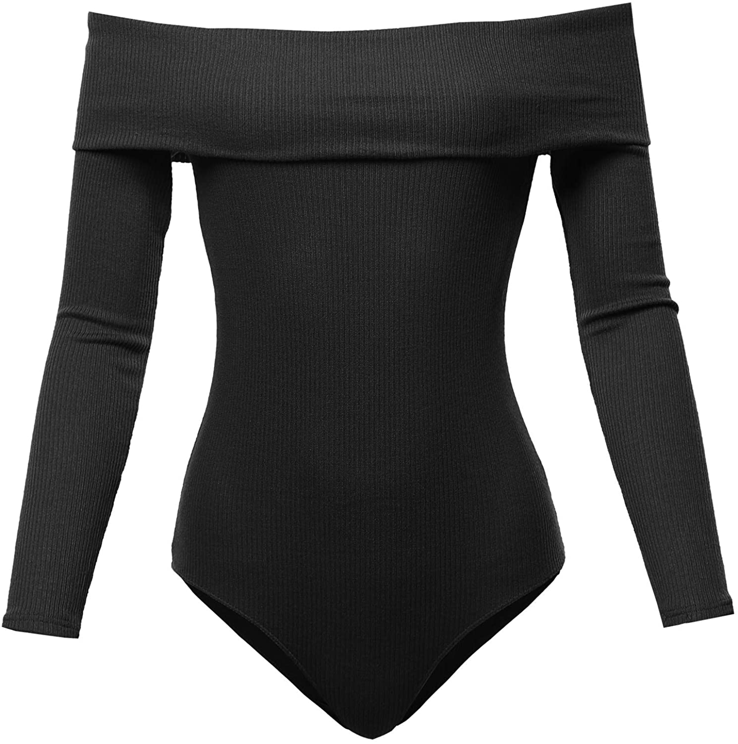 Price:$13.97 Awesome21 Women's Solid Off The Shoulder Bodycon Knitted Bodysuit at Amazon Women’s Clothing store