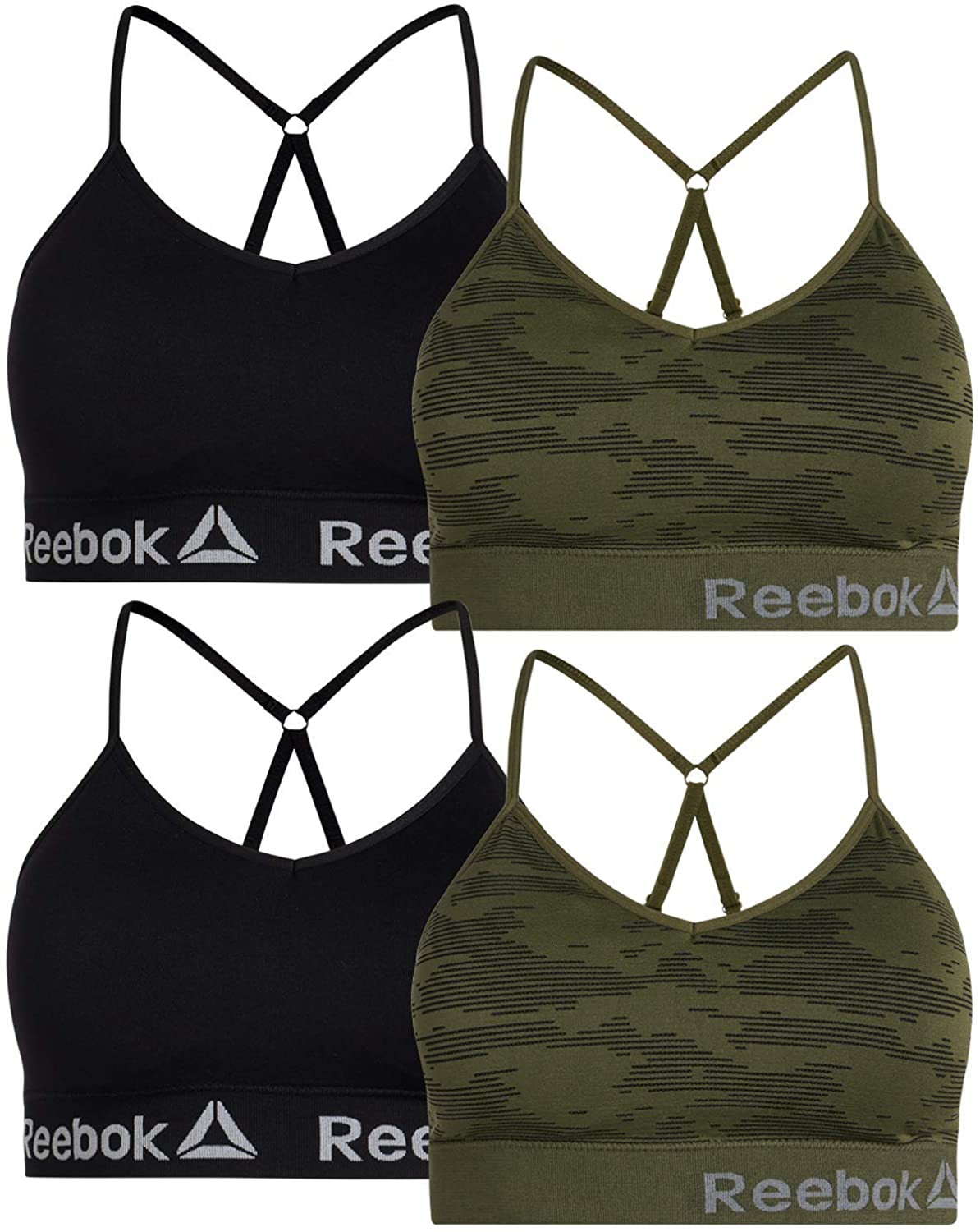 Price:$36.99    Reebok Women’s 4 Pack Lightweight Bralette  Clothing