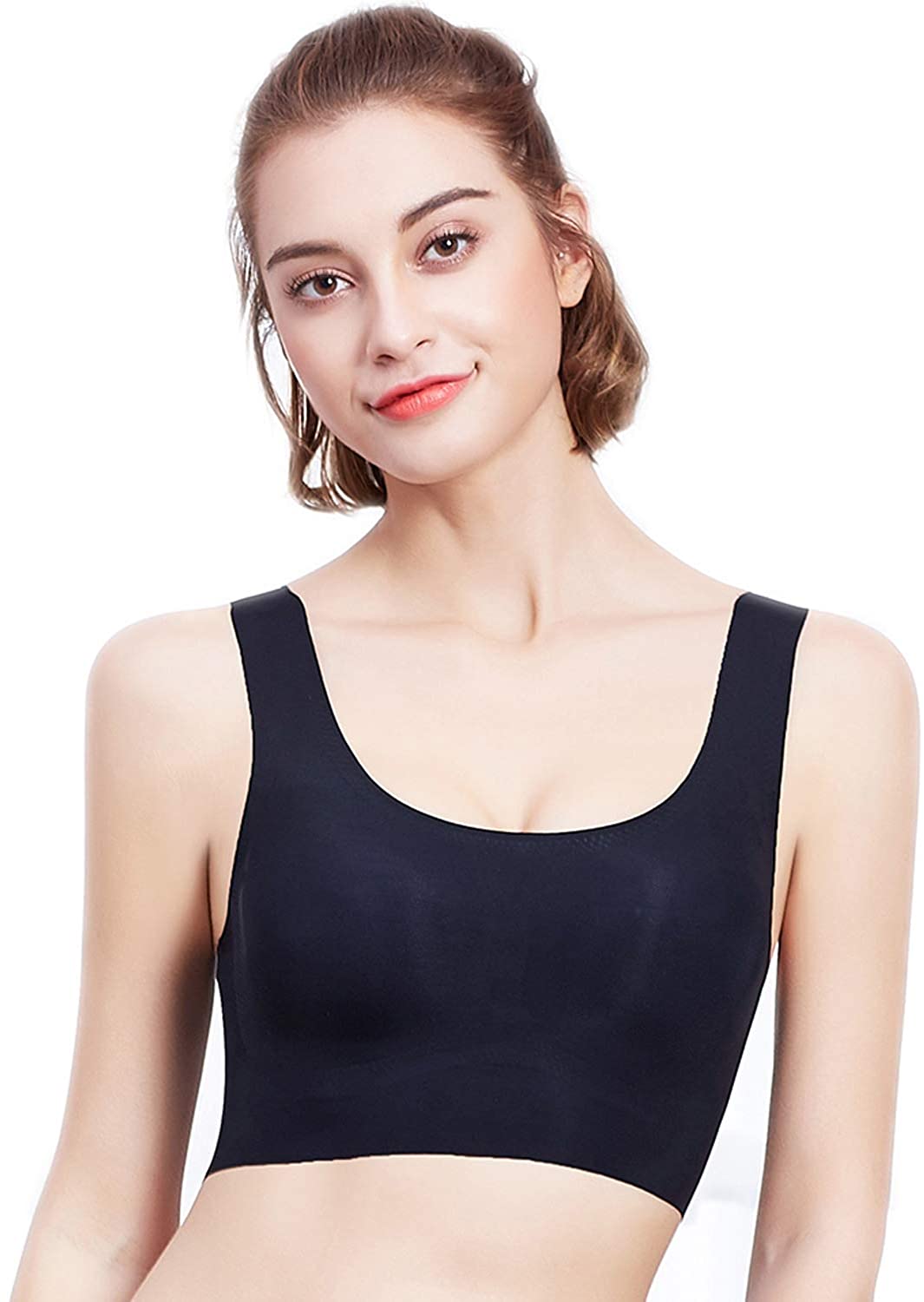 Price:$22.98    PRETTYWELL Sleep Bras, Thin Soft Comfy Daily Bras, Seamless Leisure Bras for Women, A to D Cup, with Removable Pads  Clothing