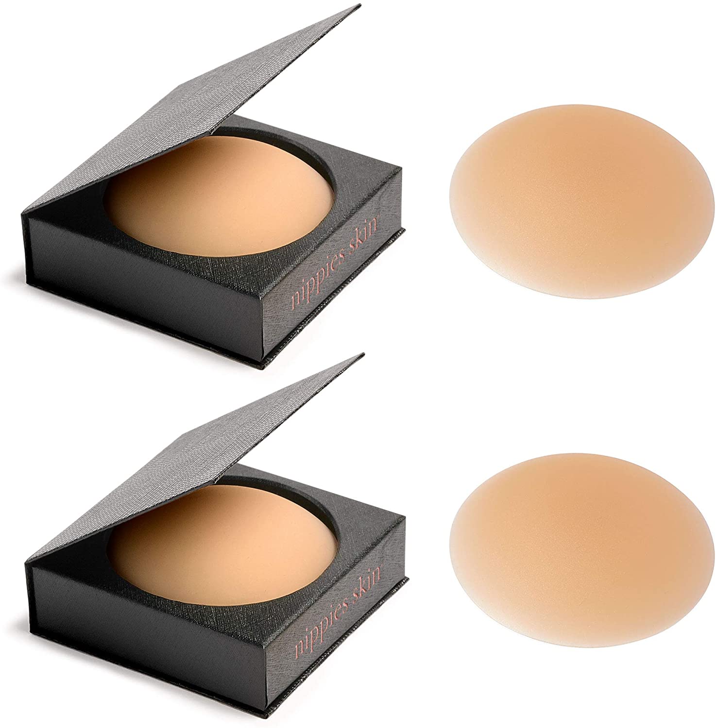 Price:$45.00 Nippies Skin ULTIMATE ADHESIVE NippleCovers Pasties & Travel Case - Caramel 2-Pack at Amazon Women’s Clothing store