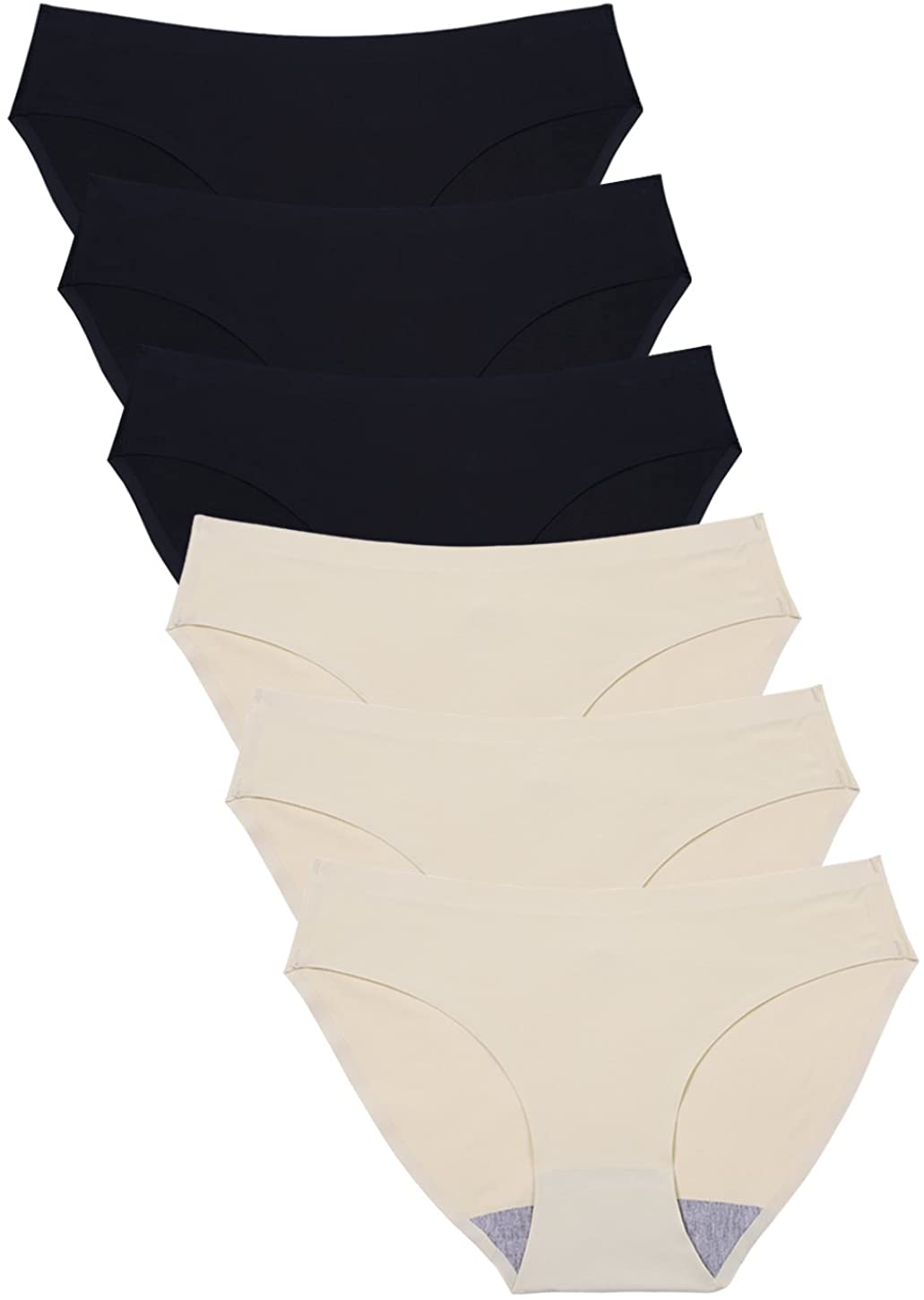 Price:$12.99 Wealurre Seamless Underwear Invisible Bikini No Show Nylon Spandex Women Panties at Amazon Women’s Clothing store