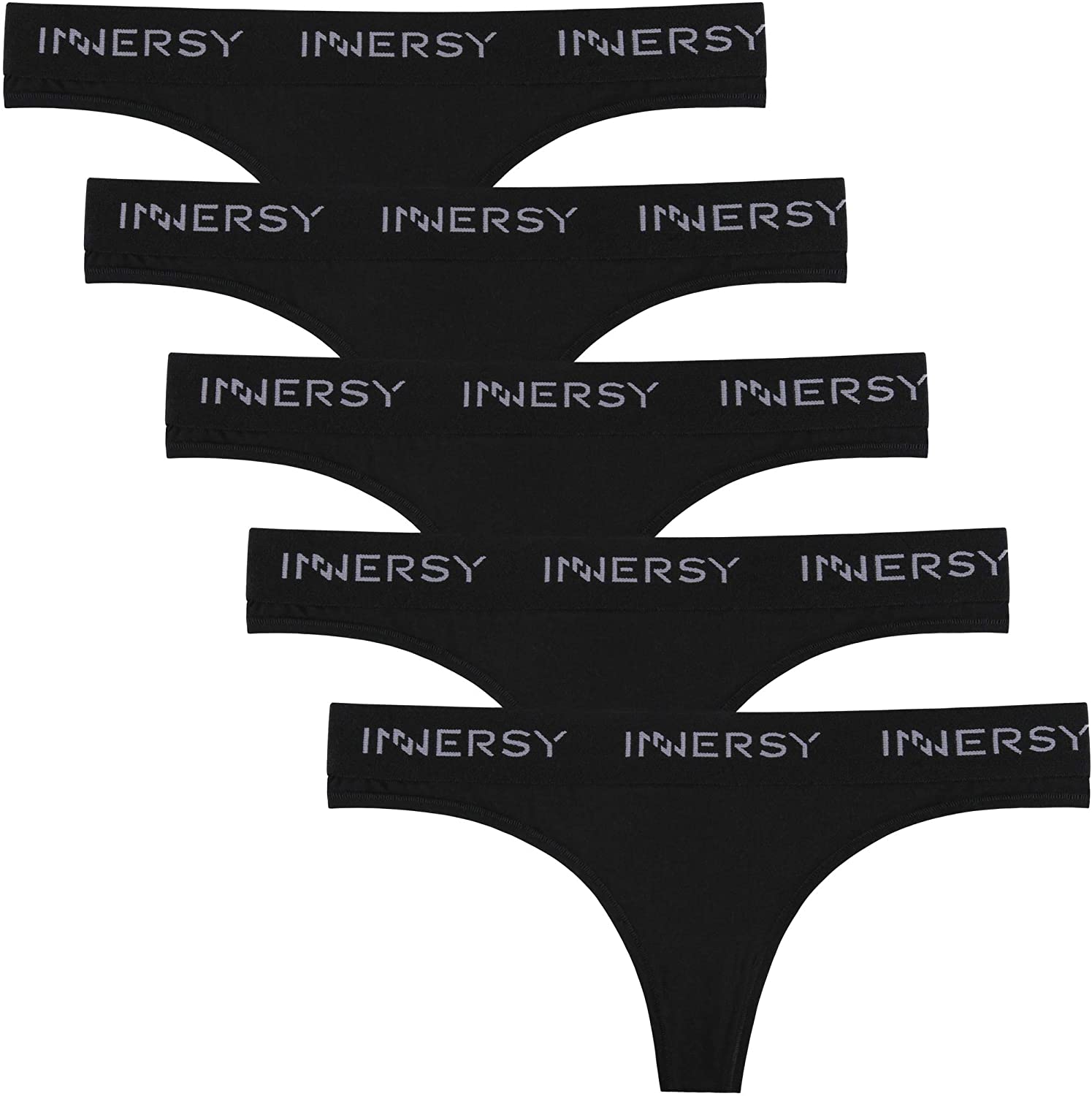 Price:$19.99    INNERSY Womens Thongs Underwear Cotton Sporty Thong Panties 5-Pack  Clothing