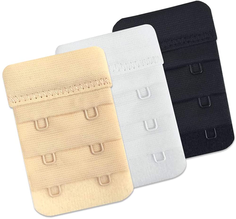 Price:$6.99 Women's Bra Lingerie Extenders 2 Hook 3 Rows Extension Straps in Different Colors (Black & White & Beige) at Amazon Women’s Clothing store
