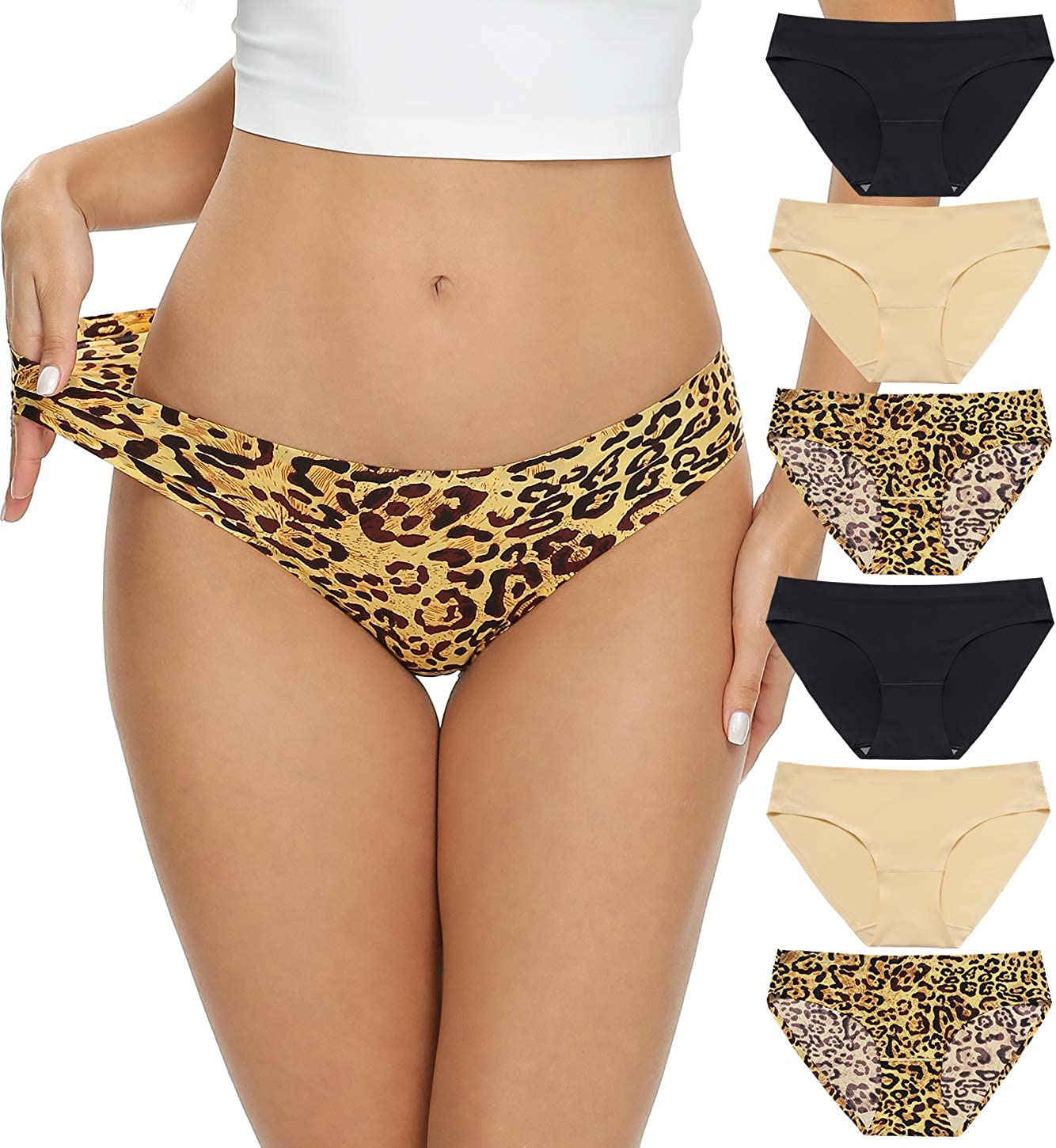 Price:$18.99 RHYFF Womens Underwear Seamless Panties for Women, Invisible Low Rise Ladies Underwear Bikini Pack at Amazon Women’s Clothing store